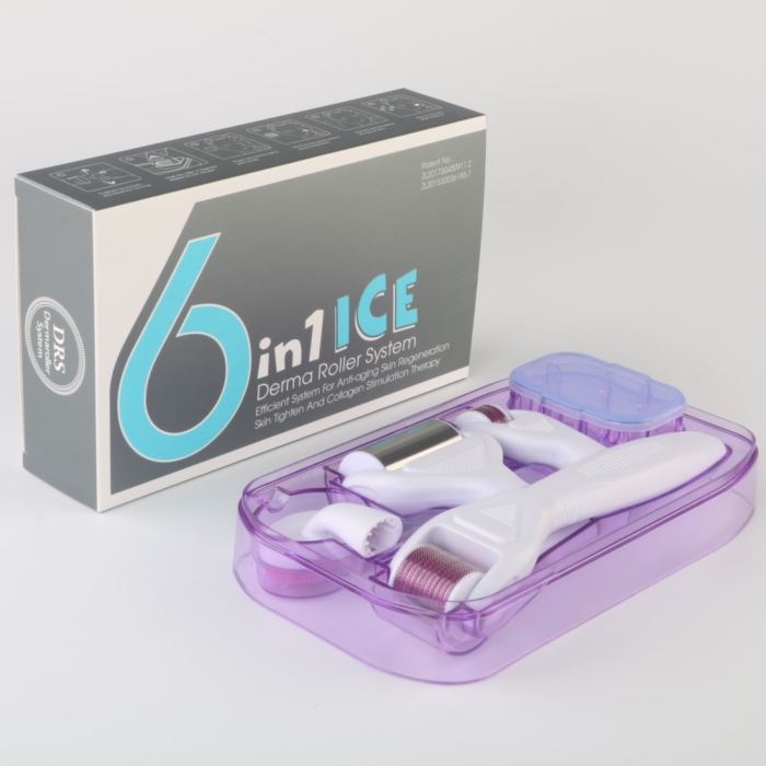Dermaroller Ice 6-in-1 kit microneedling systeem voor huidverbetering - verpakking
