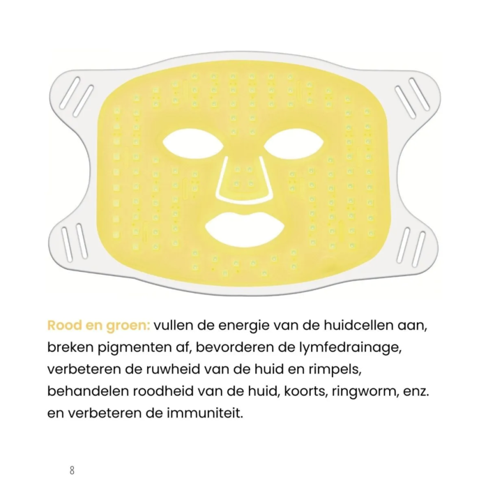 MedAes LED Masker LM01 voor verbeteren van de elasticiteit door rood en groen licht.