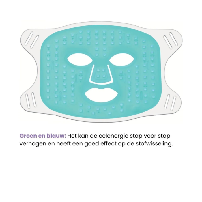 MedAes LED Masker LM01 voor verbeteren van de stofwisseling door groen en blauw licht.