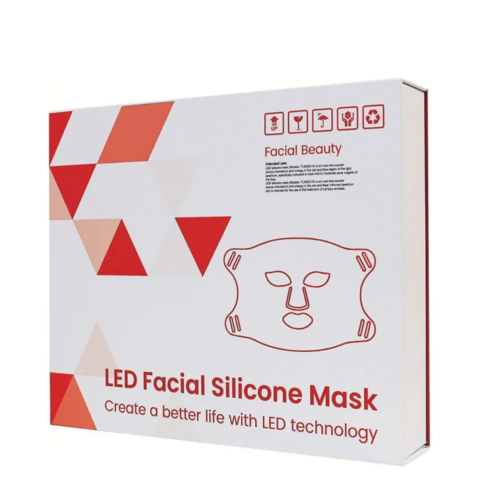 Productfoto van het MedAes LED Masker met verpakking.