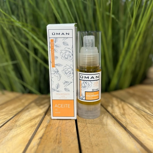 Uman Rozenbottelolie 100% puur en koudgeperst - 30ml - natuurlijke huidverzorging kopen bij MedAes_met verpakking